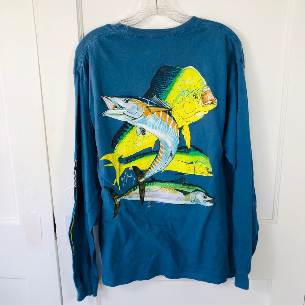 Guy Harvey Fishing Long Sleeve Graphic Tee